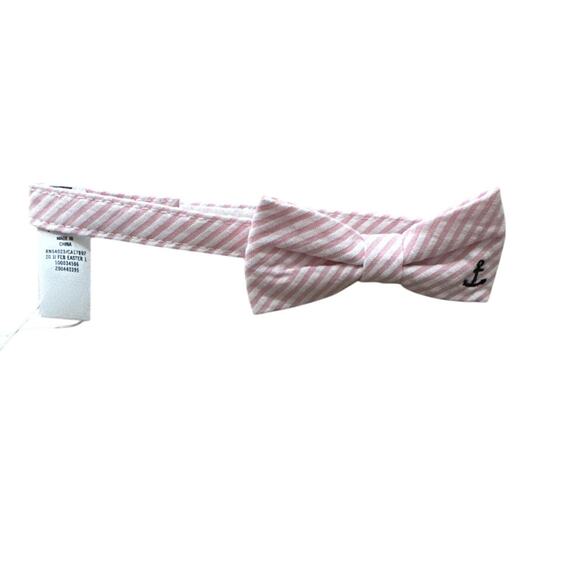 Janie and Jack Seersucker Bowtie scarf pink stripe Size 0-12 months New - Picture 1 of 3